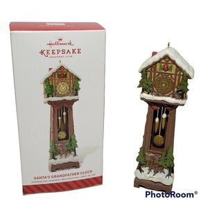 Hallmark Keepsake Christmas Ornament Santas Grandfather Clock 2014 Ornament Club